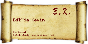 Béda Kevin névjegykártya