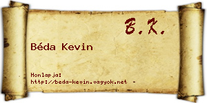 Béda Kevin névjegykártya